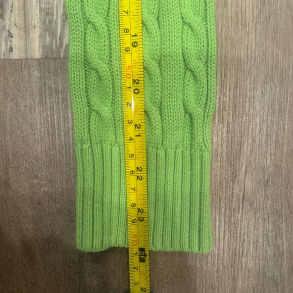 Lilly Pulitzer Green Cable Knit Sweater Pink Palm Tree Sz XS Vintage - Picture 7 of 9